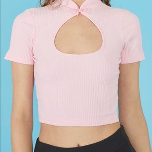 DollsKill Delia Mandarin Collar Crop Top